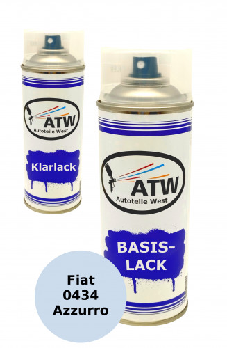 Autolack für Fiat 0434 Azzurro+400ml Klarlack Set